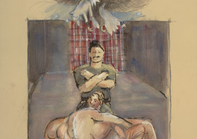 Abu Ghraib #6, mixed media on paper, 22" x 15", 2006