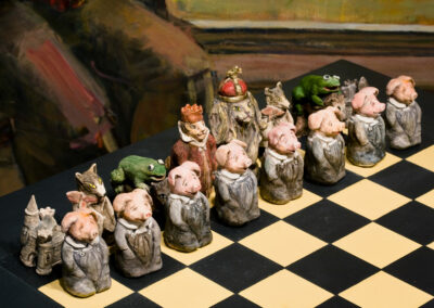 Detail: Chess Board: Fantasy and Intellect in Combat, mixed media, 48 x 48 x 40", 2005