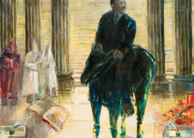 Black Man On A Black Horse, oil on canvas, 72 x 66", 2007
